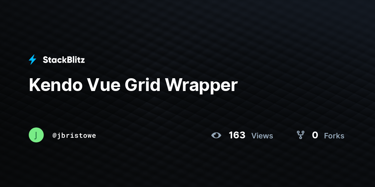 Kendo Vue Grid Wrapper - StackBlitz