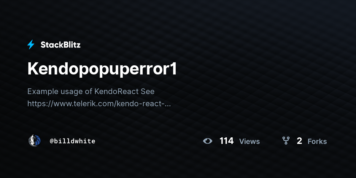 Kendopopuperror1 - StackBlitz