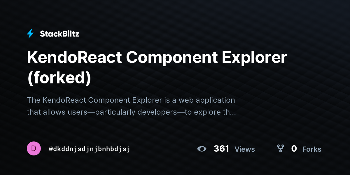 KendoReact Component Explorer (forked) - StackBlitz
