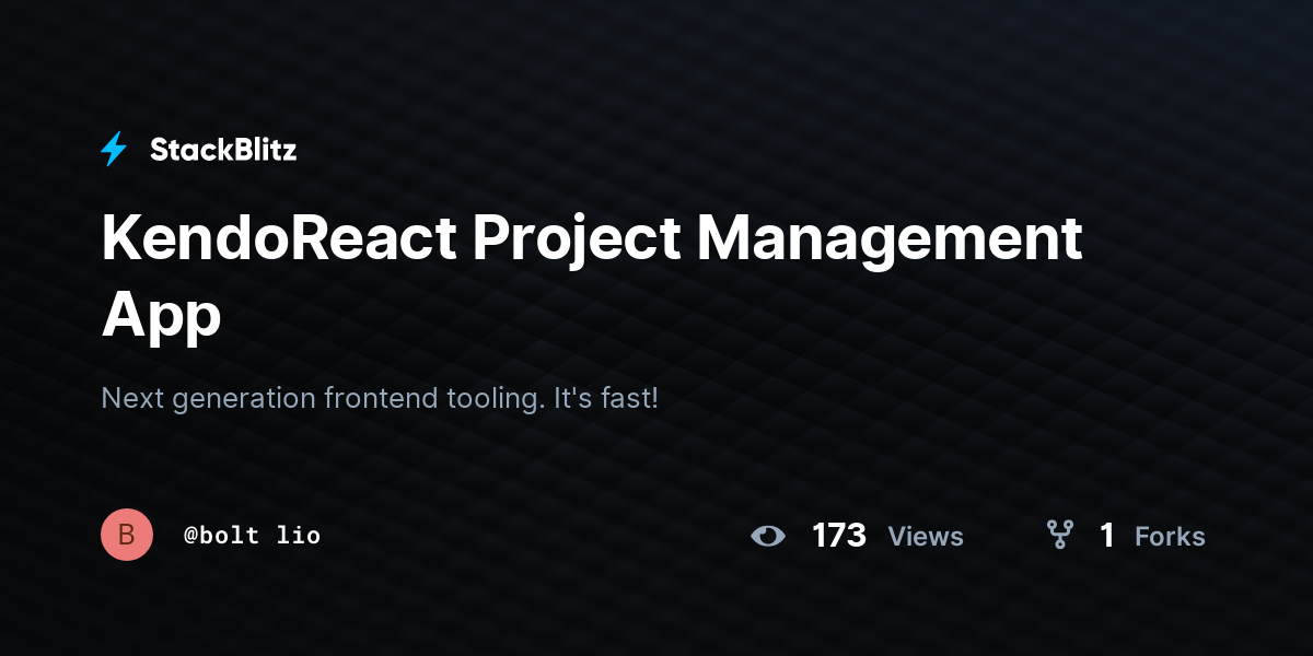 KendoReact Project Management App - StackBlitz