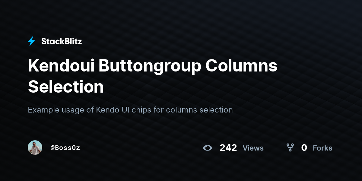 Kendoui Buttongroup Columns Selection - StackBlitz