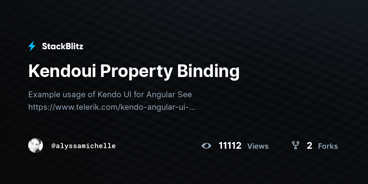 Kendoui Property Binding - StackBlitz
