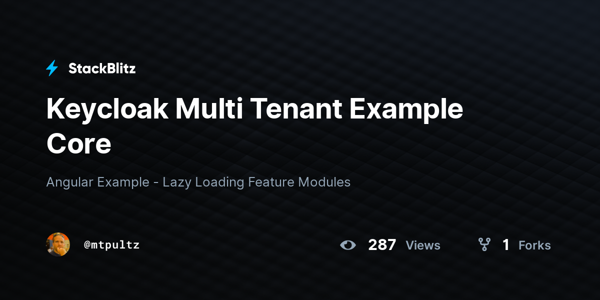 Keycloak Multi Tenant Example Core - StackBlitz