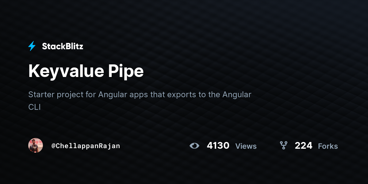 Keyvalue Pipe StackBlitz