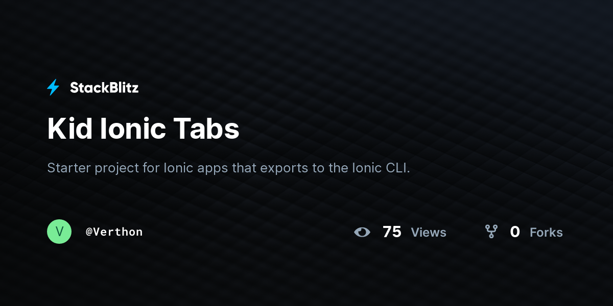 Kid Ionic Tabs - StackBlitz