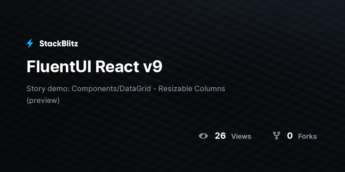 FluentUI React v9 - StackBlitz