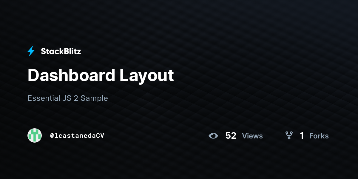 Dashboard Layout - StackBlitz