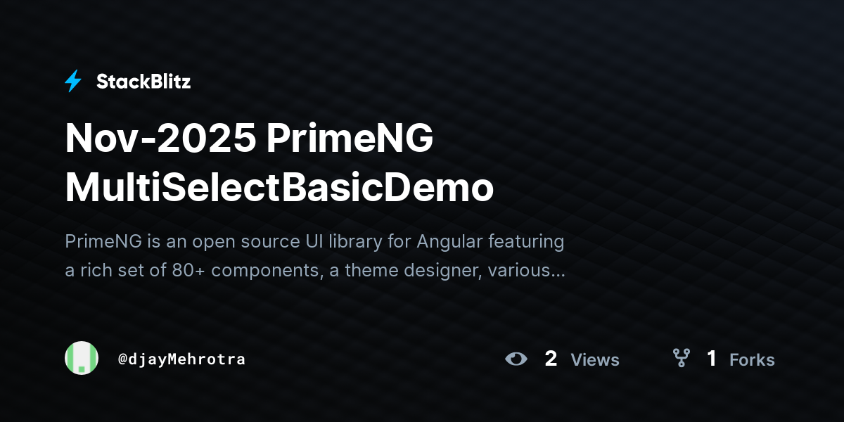 Nov-2025 PrimeNG MultiSelectBasicDemo - StackBlitz