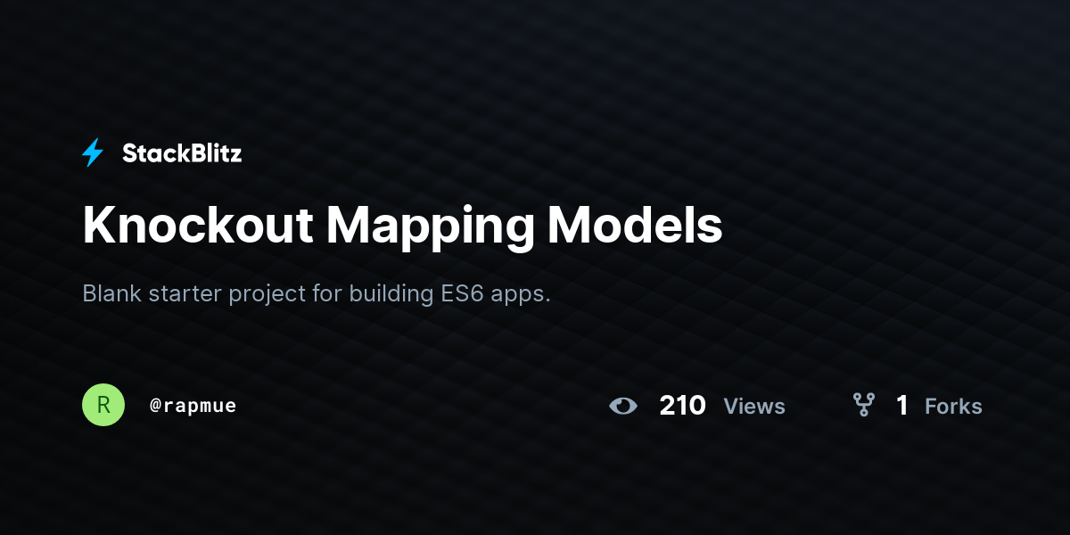 Knockout Mapping Models StackBlitz