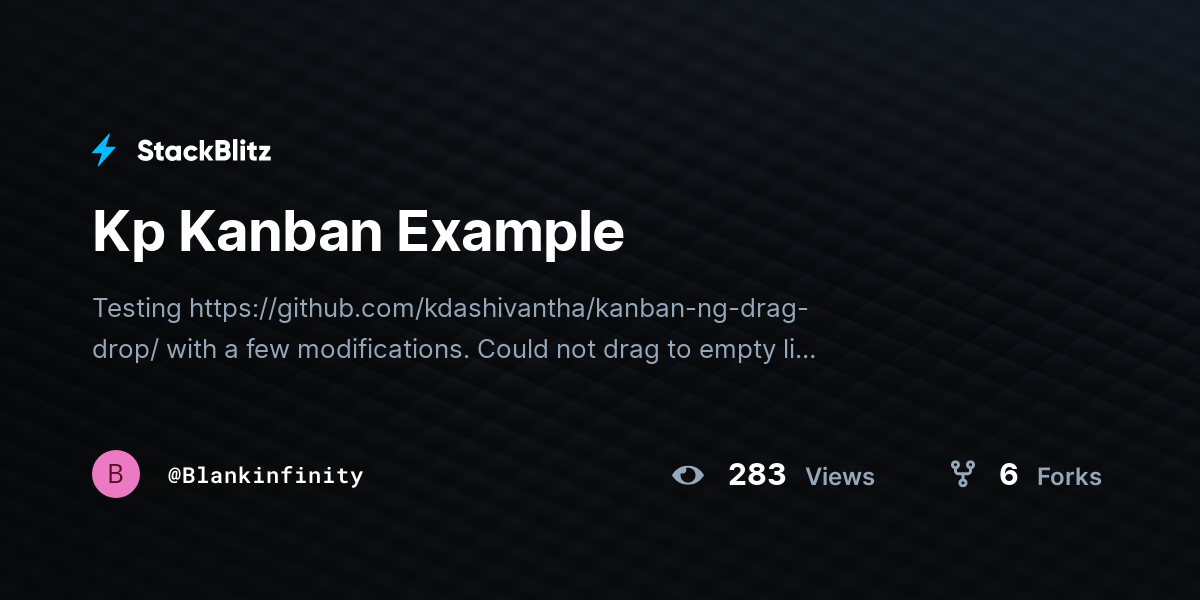 Kp Kanban Example - StackBlitz