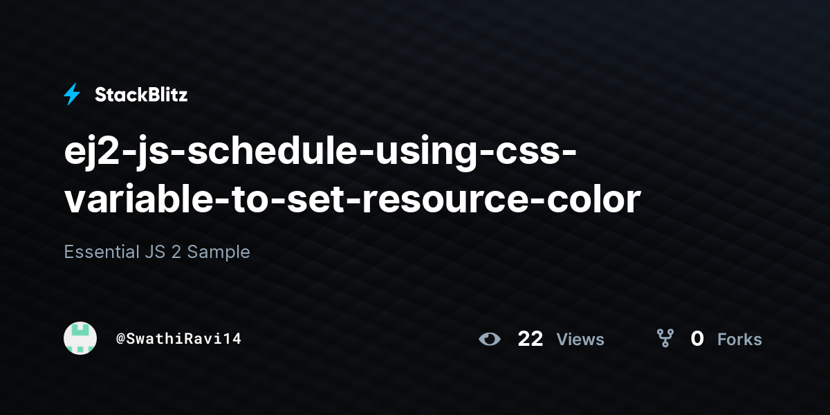 Ej2 js schedule using css variable to set resource color stackblitz