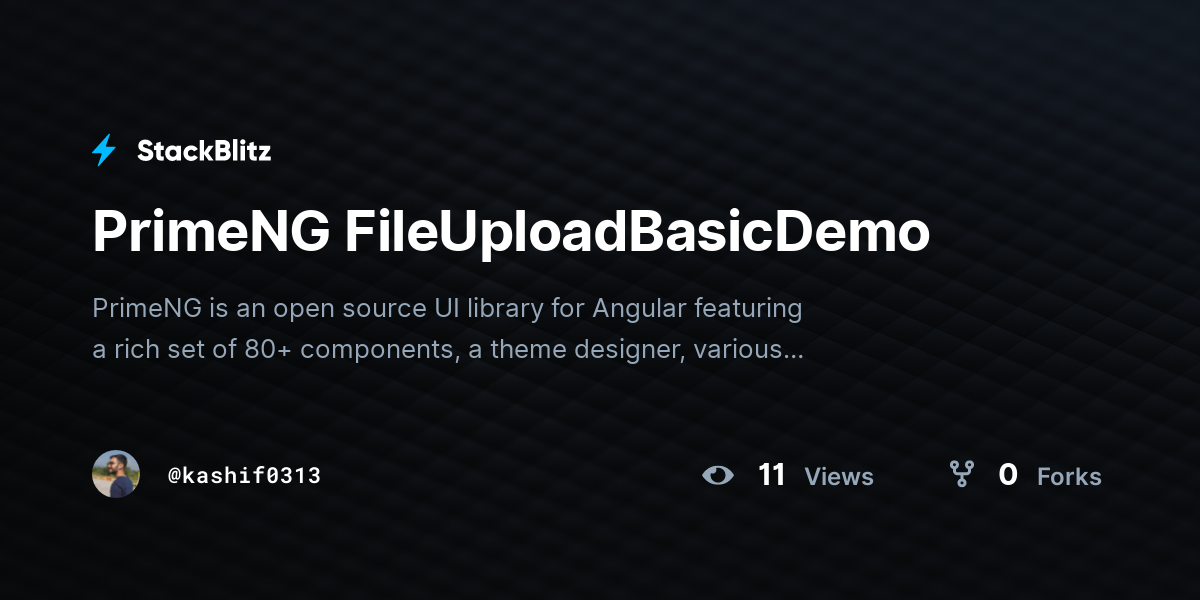 PrimeNG FileUploadBasicDemo - StackBlitz