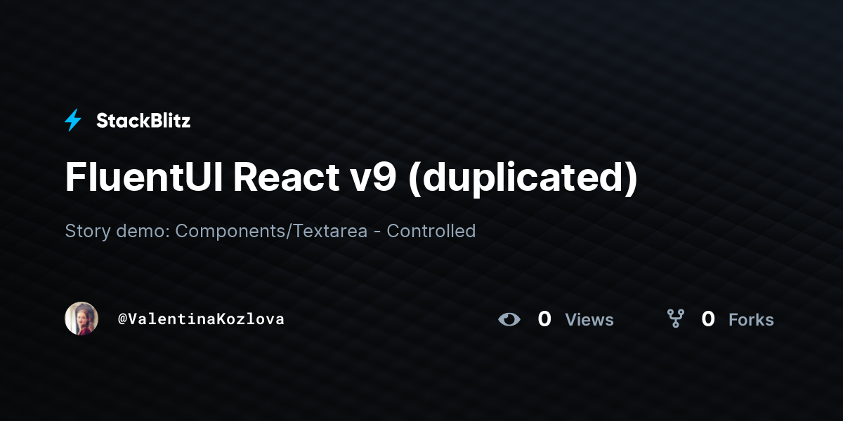 FluentUI React v9 (duplicated) - StackBlitz