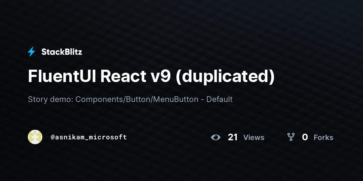 FluentUI React v9 (duplicated) - StackBlitz