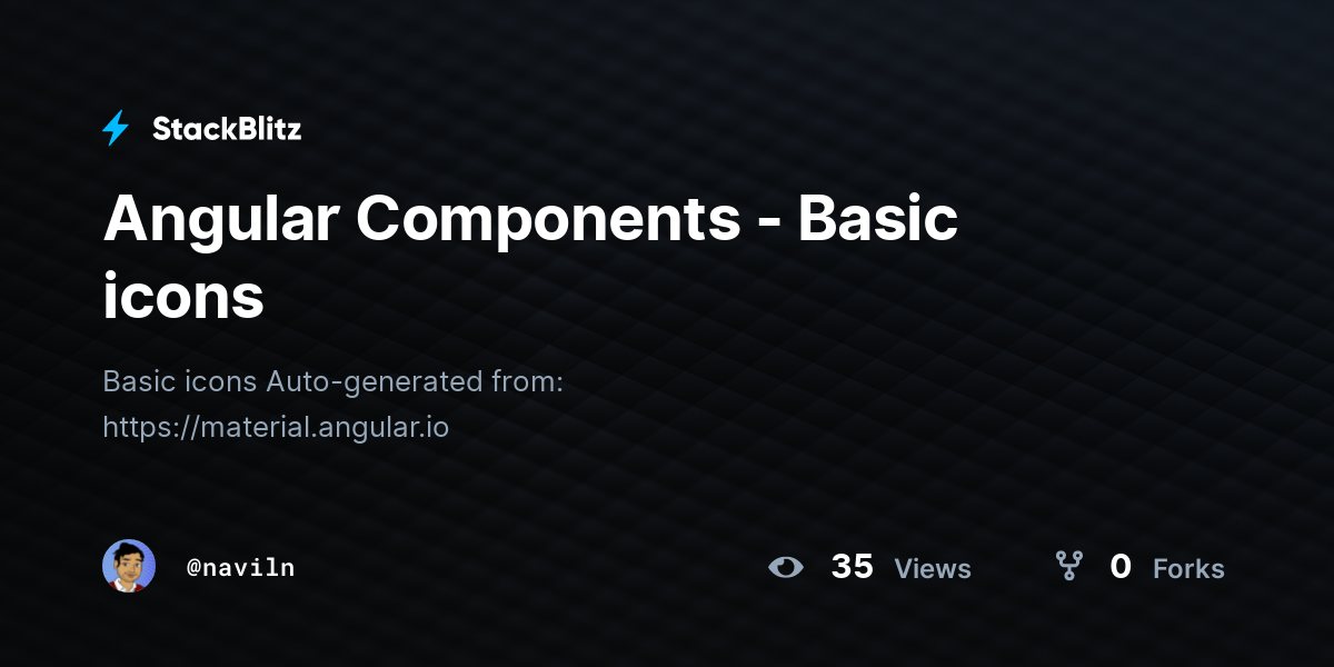 Angular Components - Basic icons - StackBlitz
