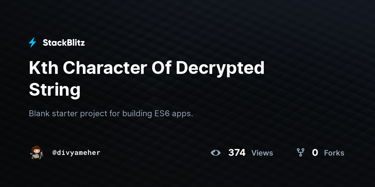 Kth Character Of Decrypted String - StackBlitz