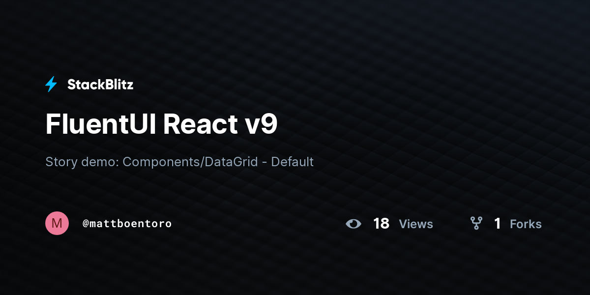 FluentUI React v9 - StackBlitz