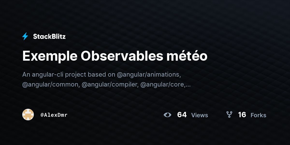 Exemple Observables météo - StackBlitz