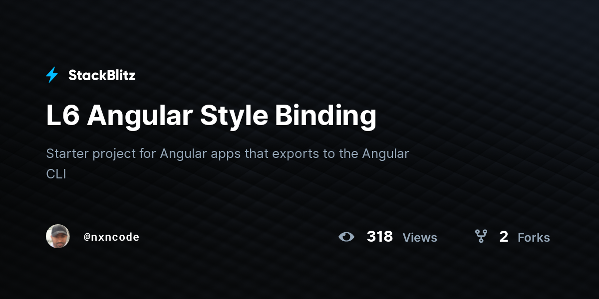 L6 Angular Style Binding - StackBlitz
