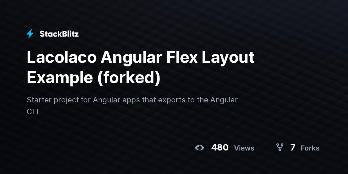 Lacolaco Angular Flex Layout Example (forked) - StackBlitz