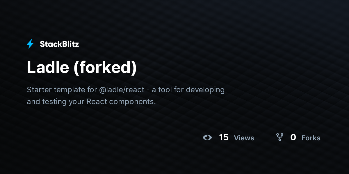 Ladle (forked) - StackBlitz