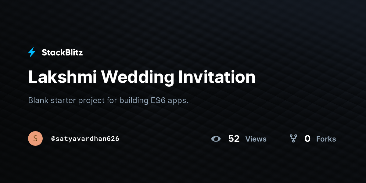 Lakshmi Wedding Invitation - StackBlitz