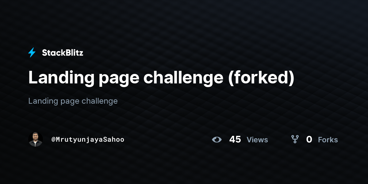 Landing page challenge (forked) - StackBlitz