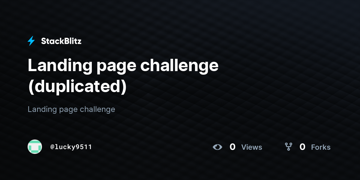 Landing page challenge (duplicated) - StackBlitz