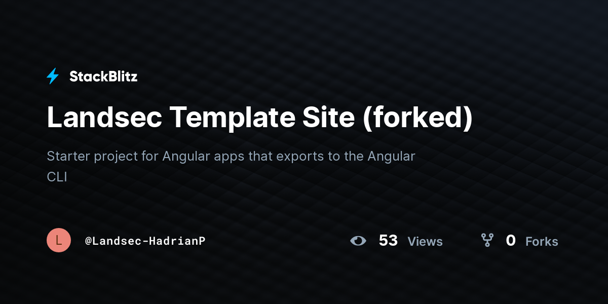 Landsec Template Site (forked) - StackBlitz