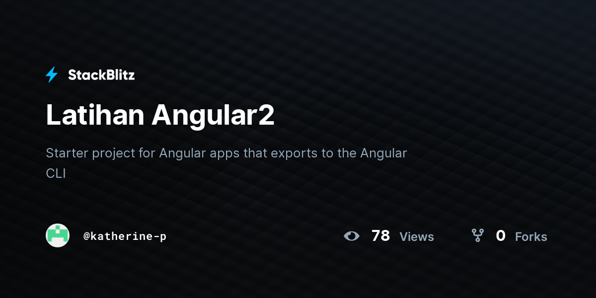 Latihan Angular2 - StackBlitz