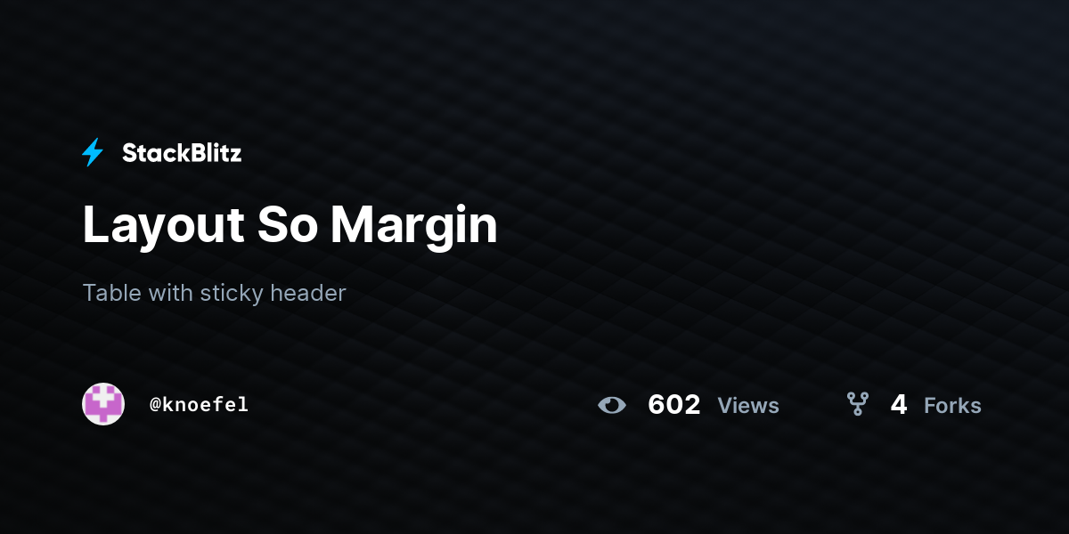 Layout So Margin - StackBlitz