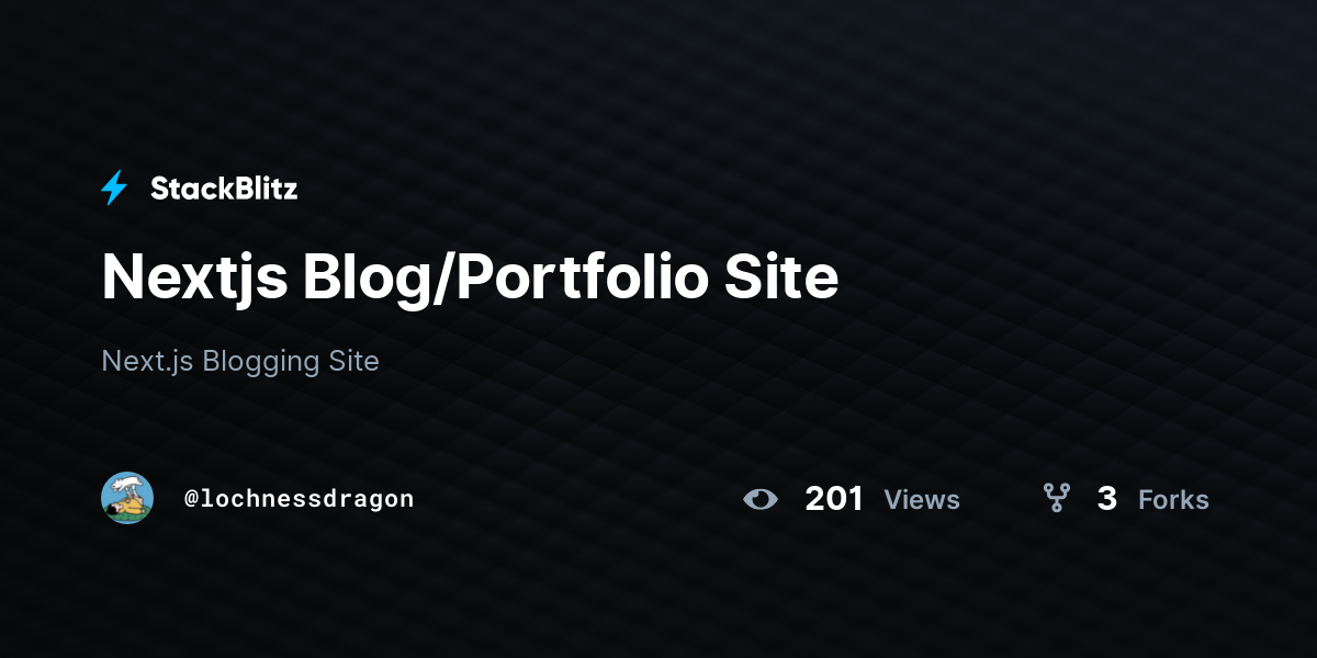 Nextjs Blog/Portfolio Site - StackBlitz