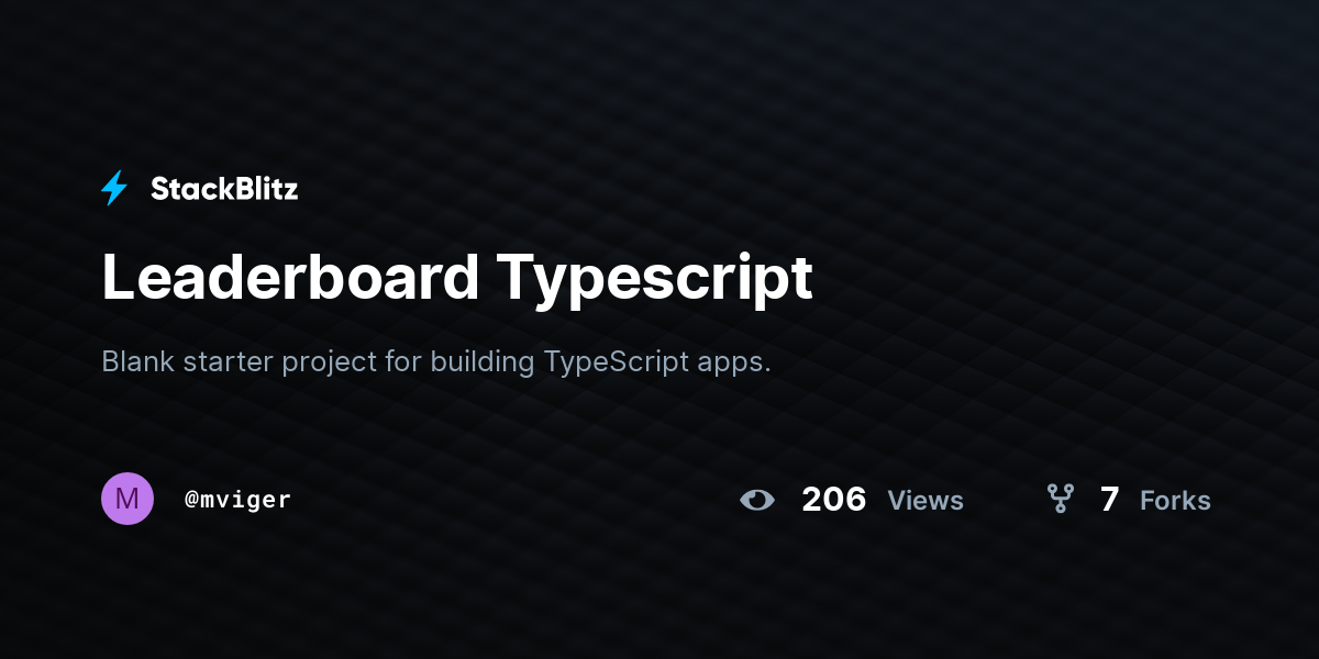 Leaderboard Typescript - StackBlitz