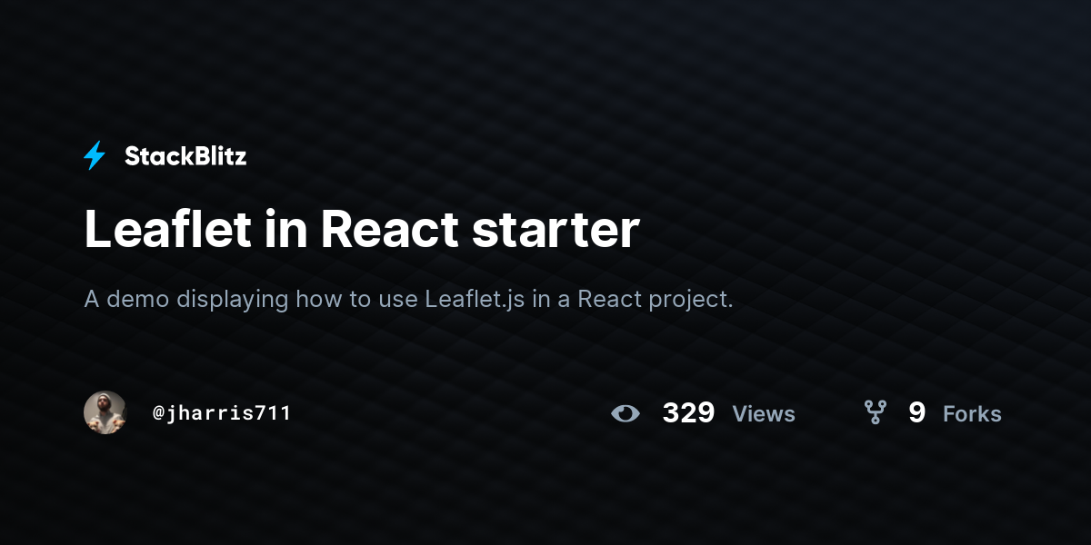 Leaflet in React starter - StackBlitz