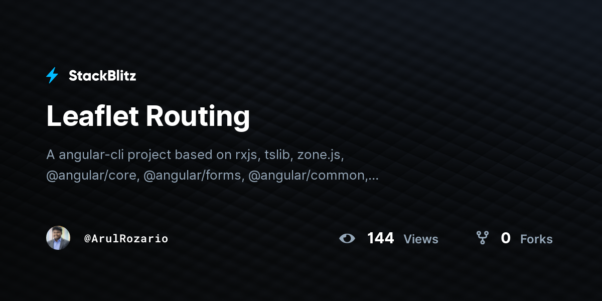 Leaflet Routing - StackBlitz