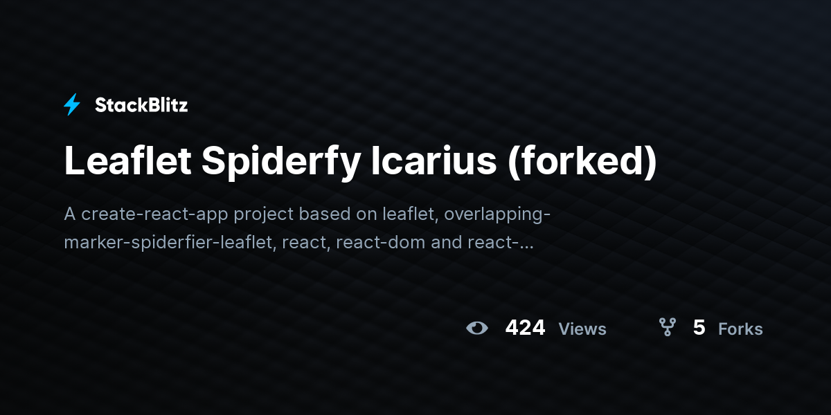 Leaflet Spiderfy Icarius (forked) - StackBlitz