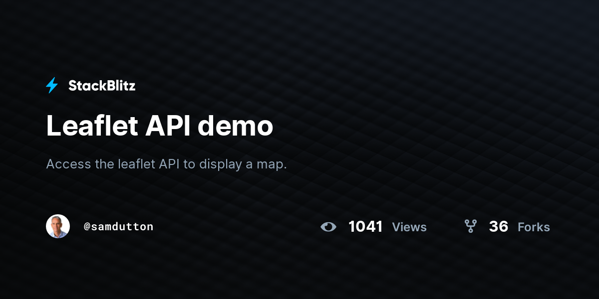 Leaflet API demo - StackBlitz