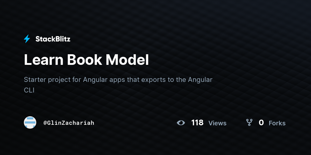 Learn Book Model - StackBlitz