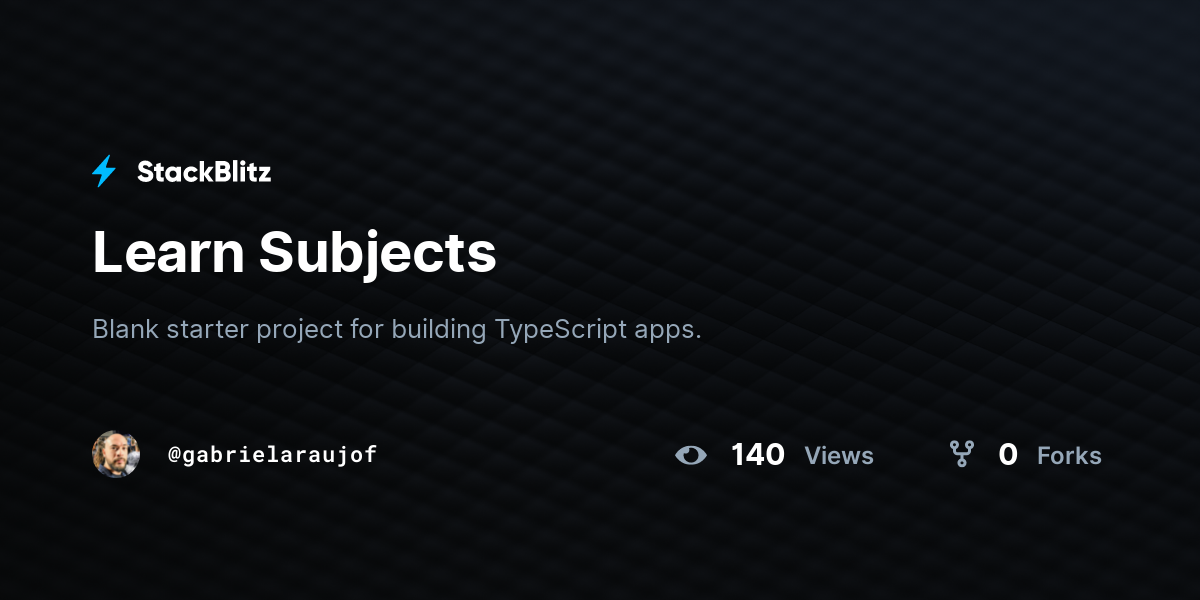 Learn Subjects - StackBlitz
