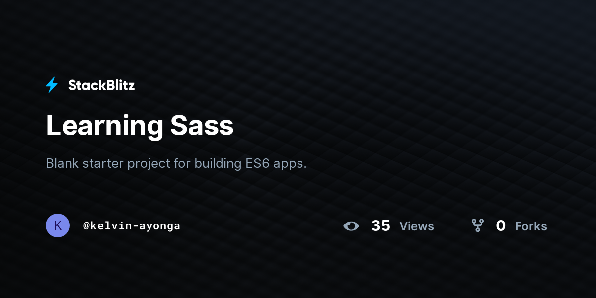 Learning Sass - StackBlitz