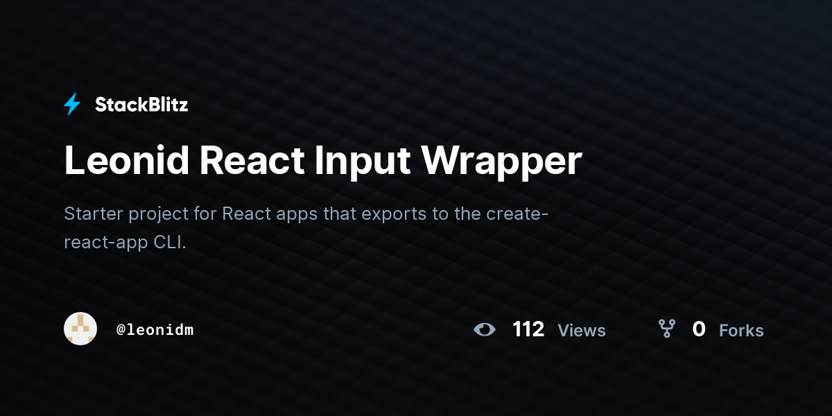 Leonid react input wrapper stackblitz
