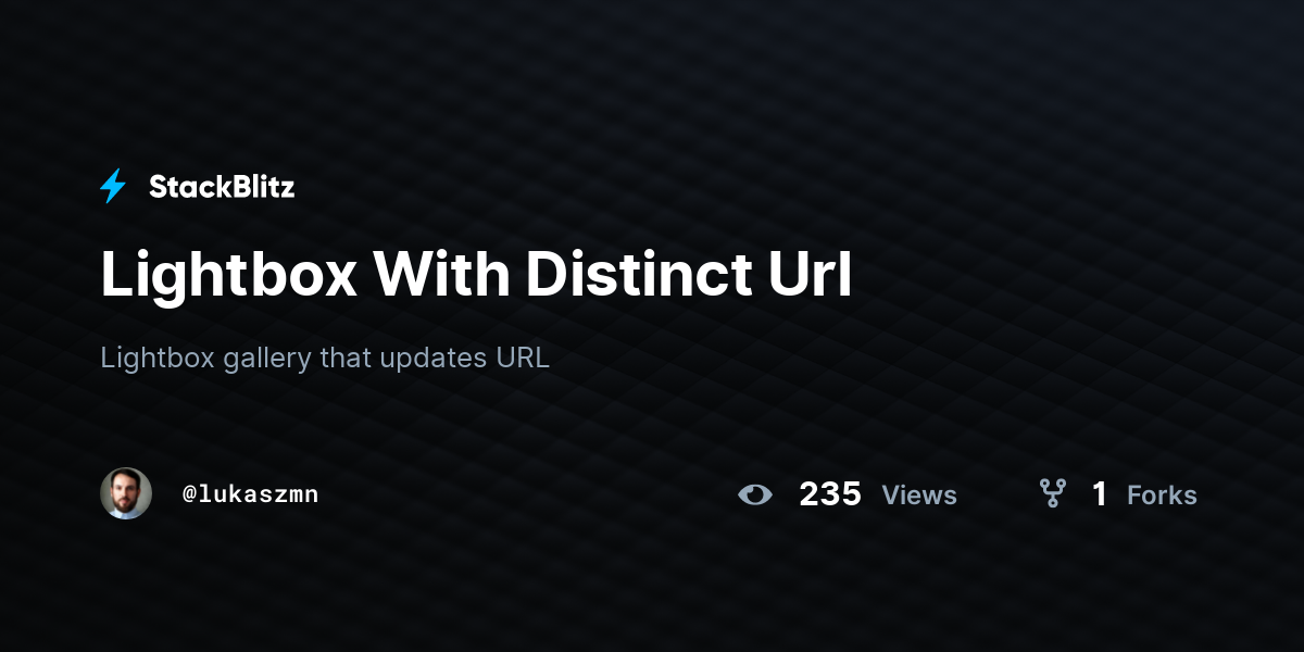 Lightbox With Distinct Url - StackBlitz