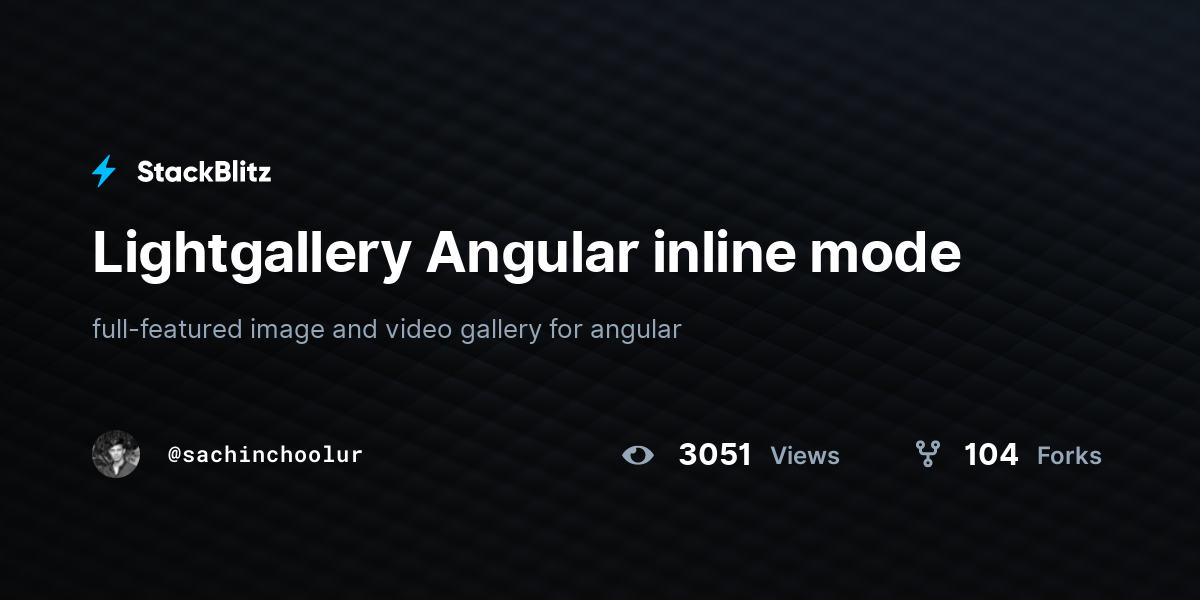 Lightgallery Angular inline mode - StackBlitz