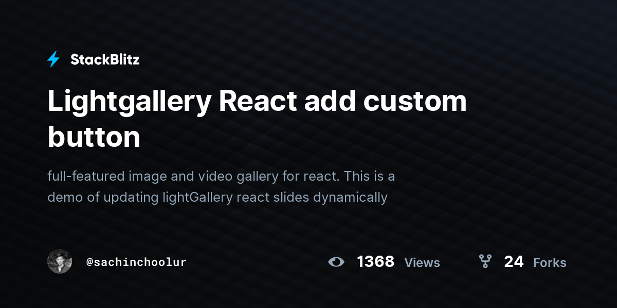 Lightgallery React add custom button - StackBlitz