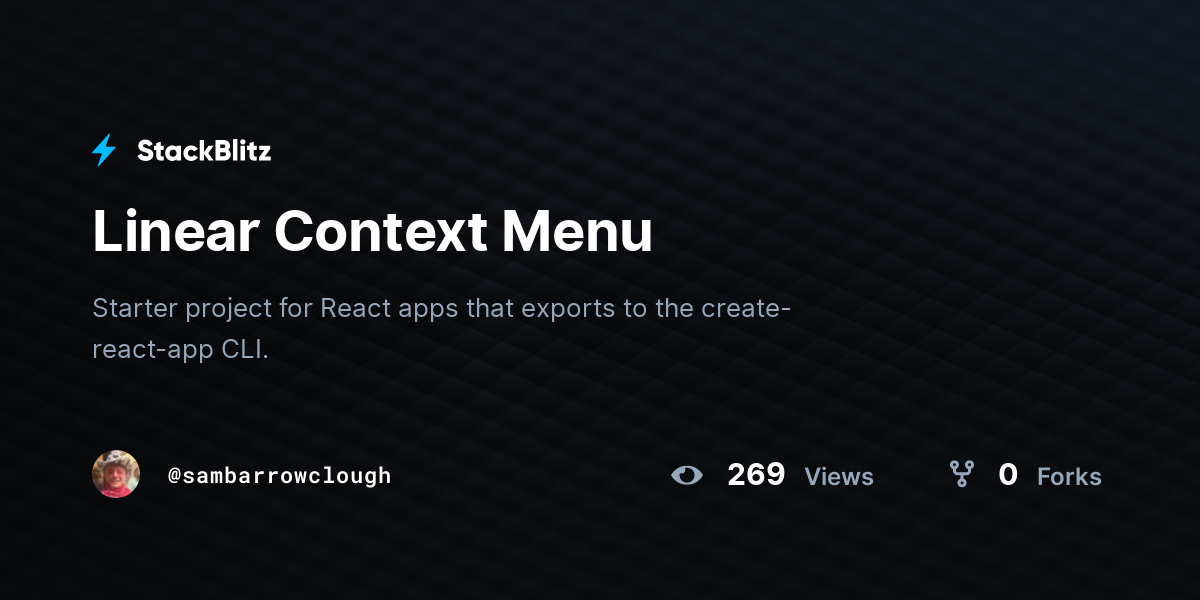 Linear Context Menu - StackBlitz