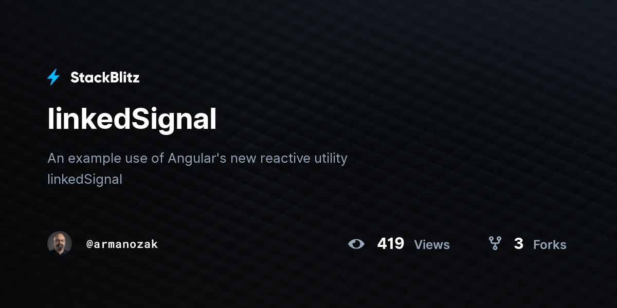 linkedSignal - StackBlitz