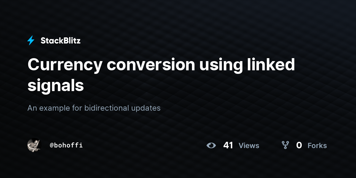 Currency conversion using linked signals - StackBlitz