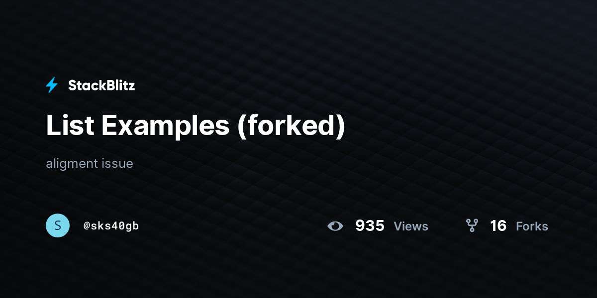 List Examples (forked) - StackBlitz