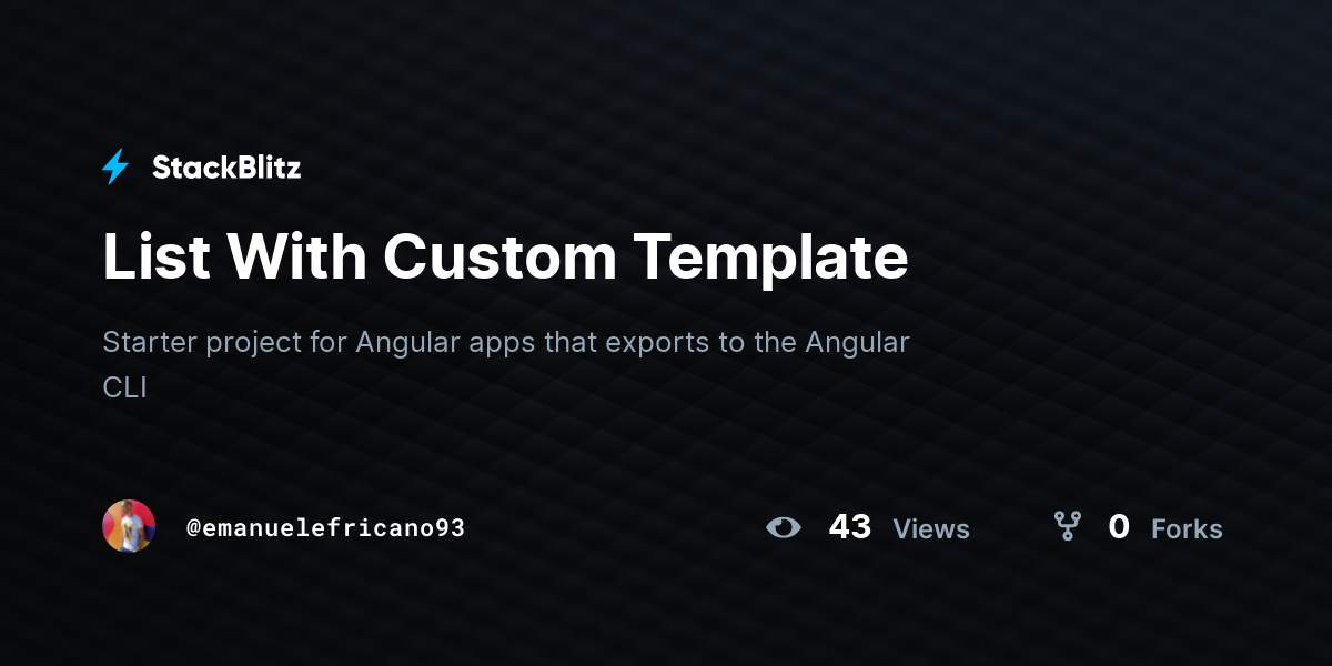 List With Custom Template - StackBlitz