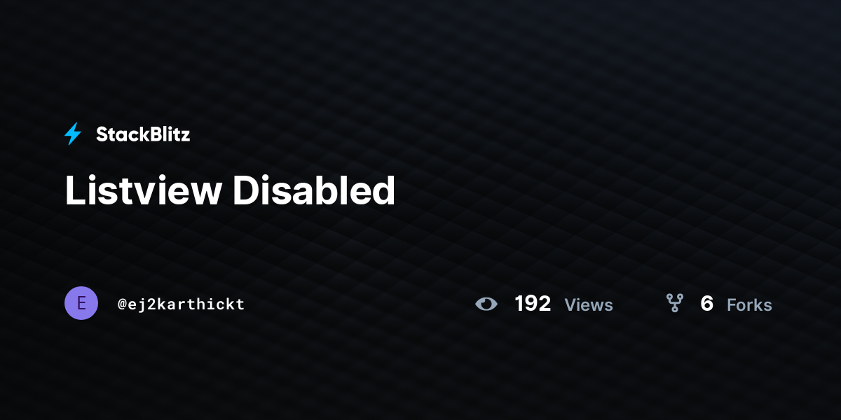 Listview Disabled - StackBlitz